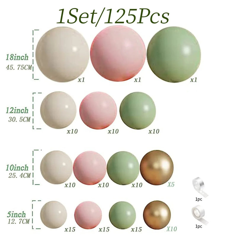 Kit Arche de Ballons Vert Sauge, Rose, Sable et Or, 125 Pièces, vue complémentaire 5