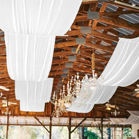Drapé de Plafond Mariage en Satin, 16 Coloris, 3 à 12 m