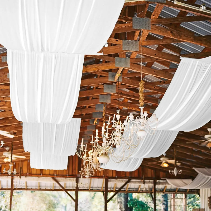 Drapé de Plafond Mariage en Satin, 16 Coloris, 3 à 12 m