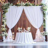 Toile de Fond Mariage Sans Plis, Rideau de Photocall, vue d'ensemble