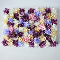 Mur de Fleurs Artificielles, coloris prune, lilas et rose pâle