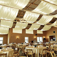 Drapé de Plafond Mariage en Satin, 16 Coloris, 3 à 12 m