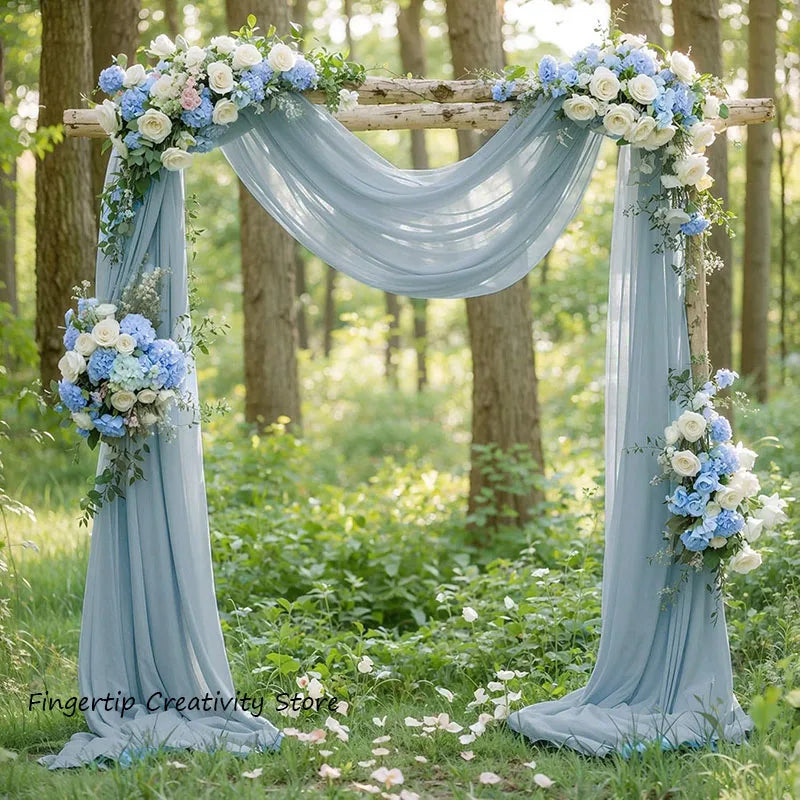 Voilage Arche de Mariage en Mousseline, 70 cm de Large, coloris bleu poudré