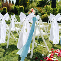 Nœud de Chaise ou de Banc de Mariage Blanc en Satin, 30 × 60 cm