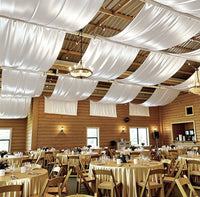 Drapé de Plafond Mariage en Satin, 16 Coloris, 3 à 12 m