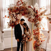 Arches de Mariage Dorées en Métal, Lot de 2 Arches Cintrées