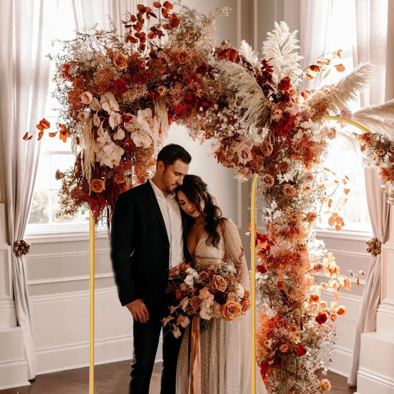 Arches de Mariage Dorées en Métal, Lot de 2 Arches Cintrées