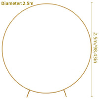 Arche de Mariage Ronde Dorée Démontable en Métal, 150 à 250 cm