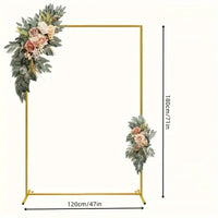 Arche de Mariage Rectangulaire Dorée en Métal, 120 × 180 cm, vue complémentaire 6