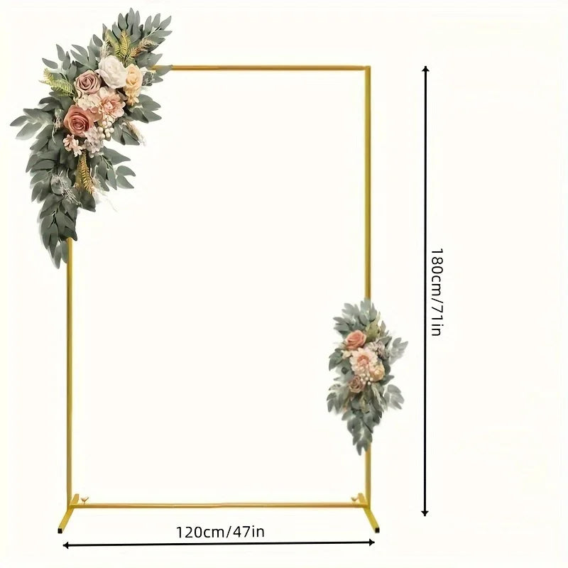 Arche de Mariage Rectangulaire Dorée en Métal, 120 × 180 cm, vue complémentaire 6