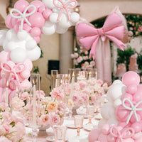 Kit Arche de Ballons Rose et Blanc avec Nœuds, 152 Pièces, vue complémentaire 2