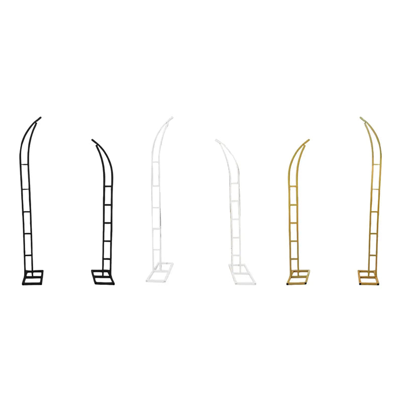 Arche de Mariage Semi-Ouverte en Métal, Paire de 180 et 210 cm, Blanc, Doré ou Noir