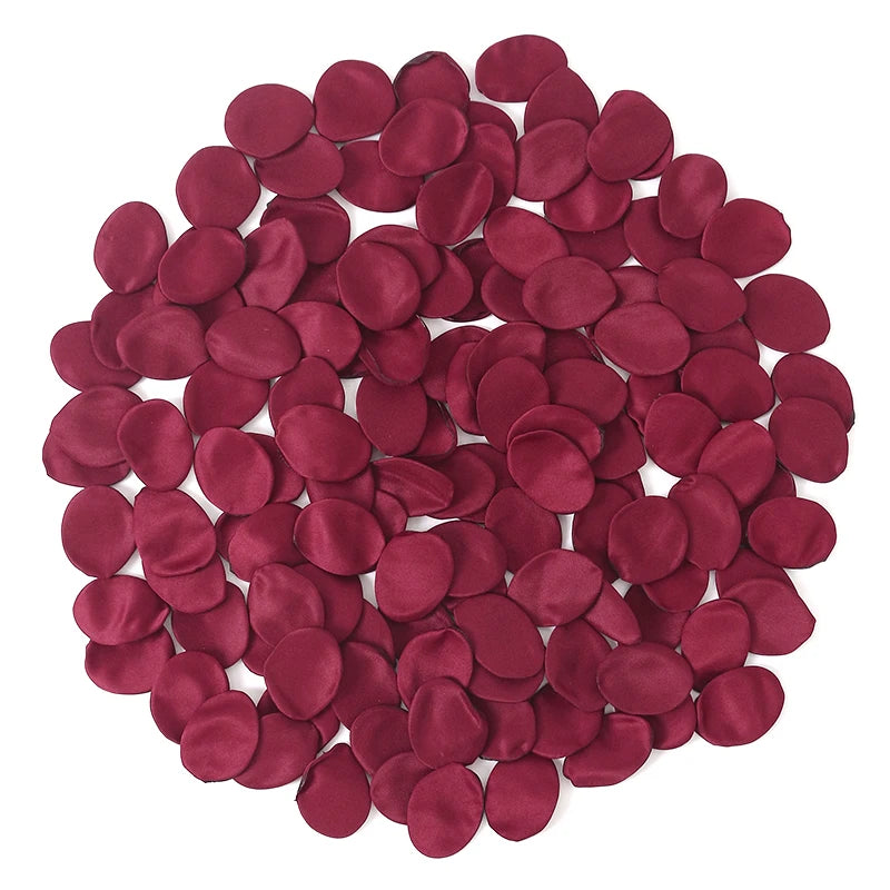 Pétales de Rose Satinés Artificiels, coloris bordeaux