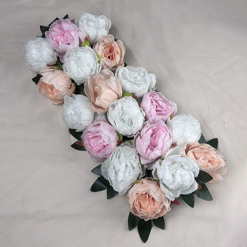 Mur de Fleurs Artificielles, Panneau de Pivoines 52 × 25 cm, vue d'ensemble