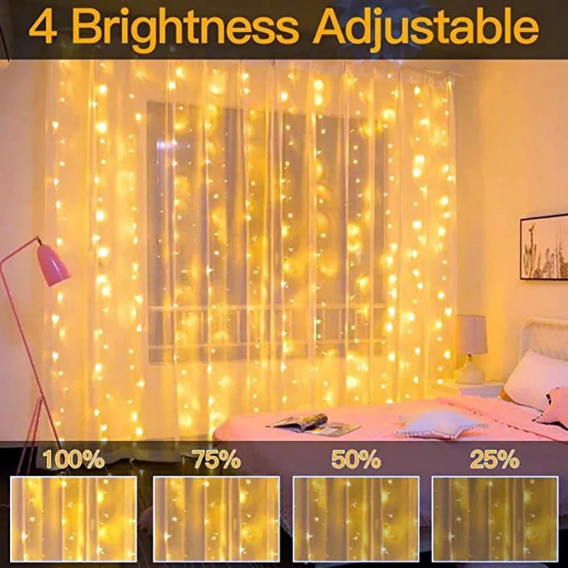 Rideau Lumineux LED Fil de Cuivre Argenté USB, vue complémentaire 5