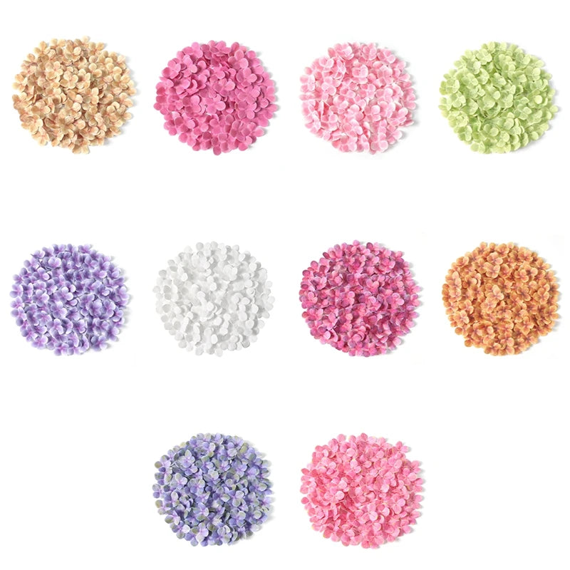 Pétales d'Hortensia Artificiels en Soie 4,5 cm, Lot de 50 à 200, 11 Coloris
