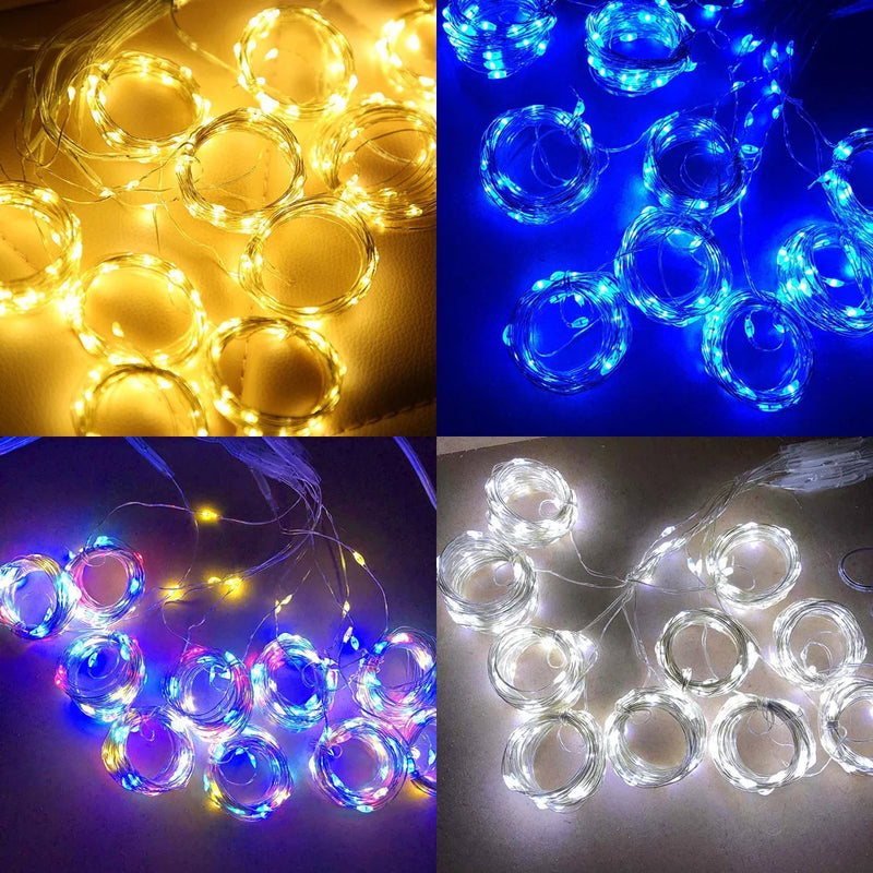Rideau Lumineux LED Fil de Cuivre Argenté USB, vue complémentaire 4