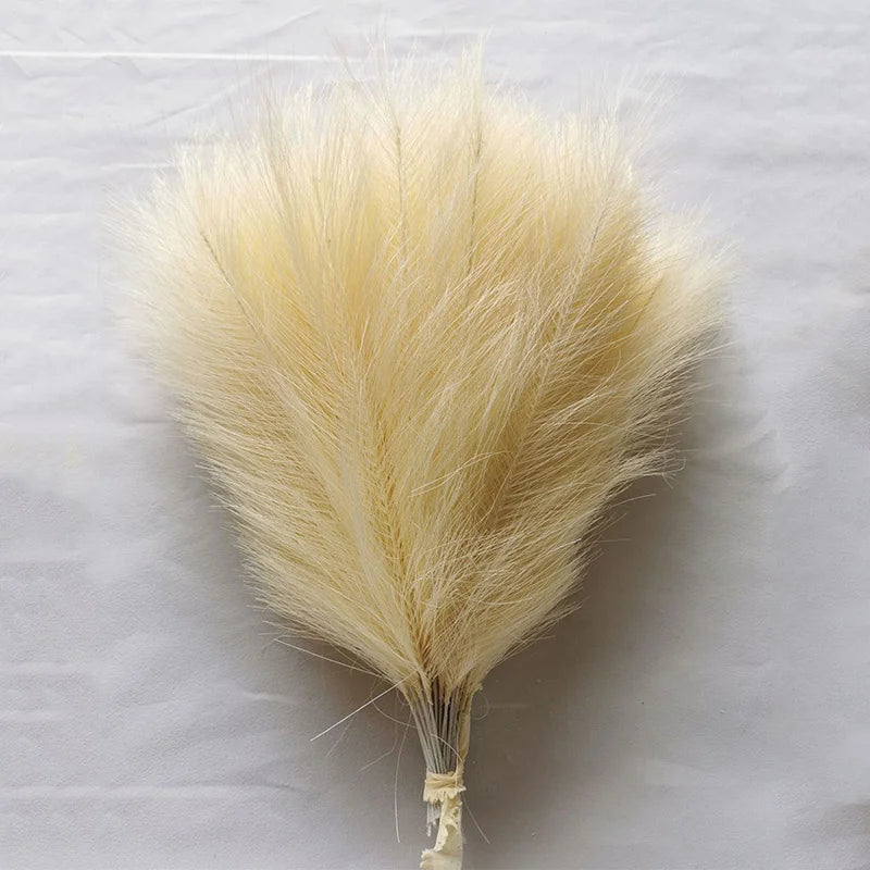 Pampa Artificielle Décorative, 10, 15 ou 20 Tiges de 36 cm, coloris beige