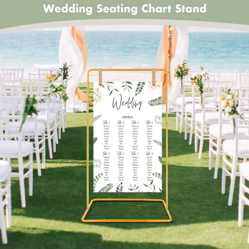 Chevalet Plan de Table Mariage Doré à Sangles, Hauteur 130 ou 180 cm