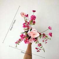 Fleurs pour Arche de Mariage, Roses et Anthuriums Rose Poudré, panneau de bienvenue, 45 × 45 cm