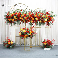 Fleurs pour Arche de Mariage Rouge et Orange, 4 Articles à la Pièce