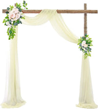 Voilage d'Arche de Mariage en Chiffon, coloris ivoire