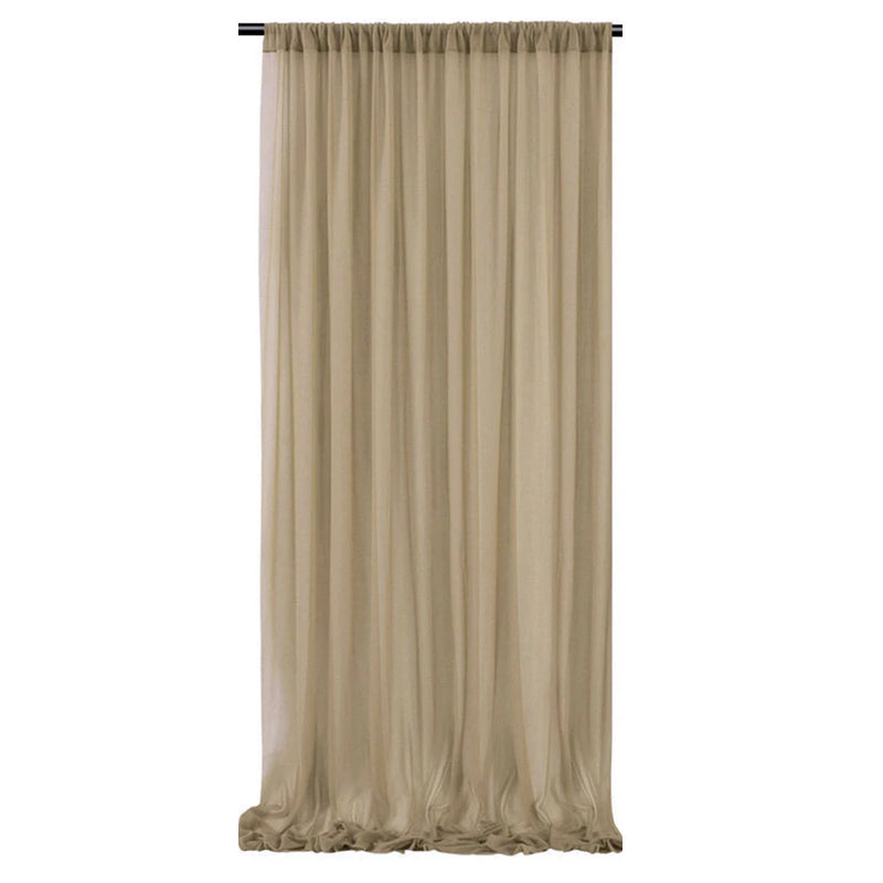 Voilage Mousseline Sans Plis pour Arche de Mariage, coloris taupe