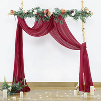 Voilage Chiffon pour Arche de Mariage, 75 cm de Large, coloris bordeaux