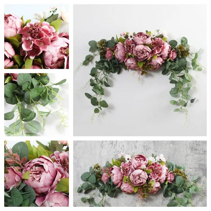 Fleurs pour Arche de Mariage, Pivoines et Eucalyptus de 75 cm, vue complémentaire 4