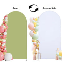 Housse d'Arche de Mariage Double Face en Polyester, coloris vert et blanc