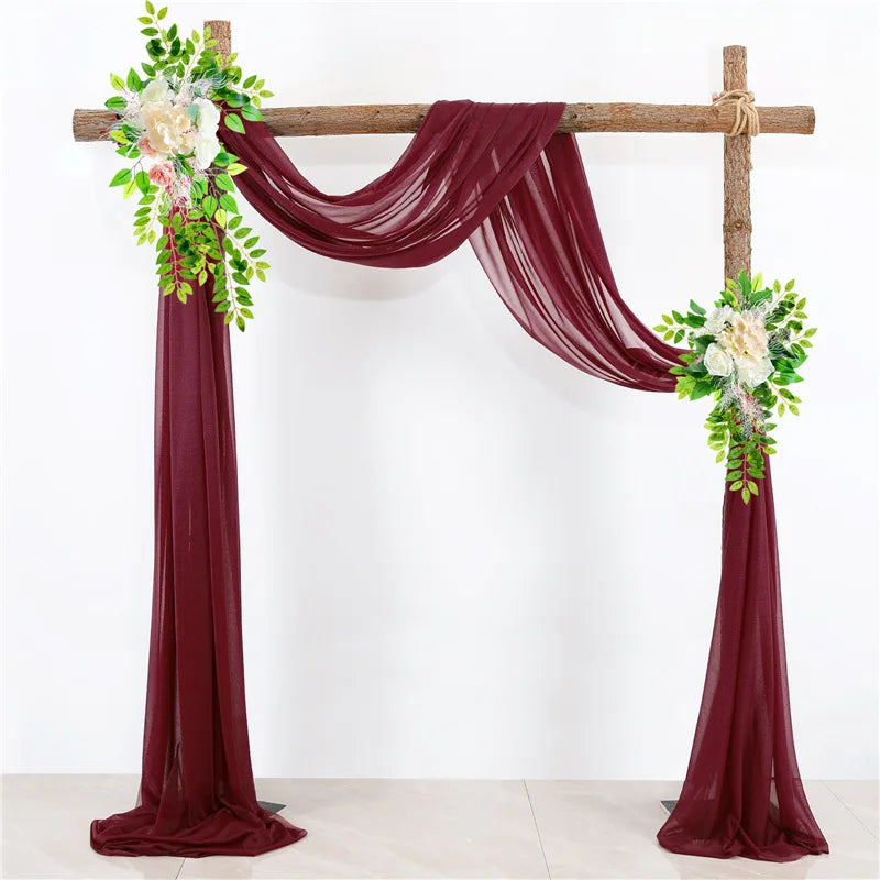 Voilage d'Arche de Mariage 76 cm de Large, coloris bordeaux