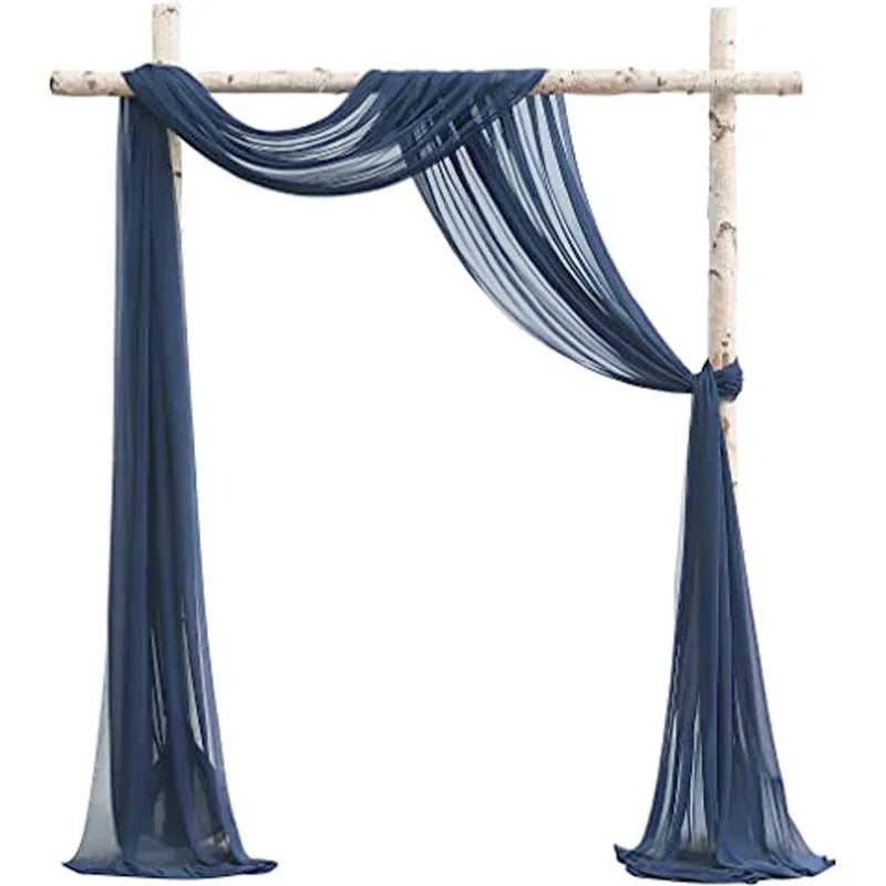 Fleurs et Voilages pour Arche de Mariage, voilage 77 × 600 cm, bleu marine