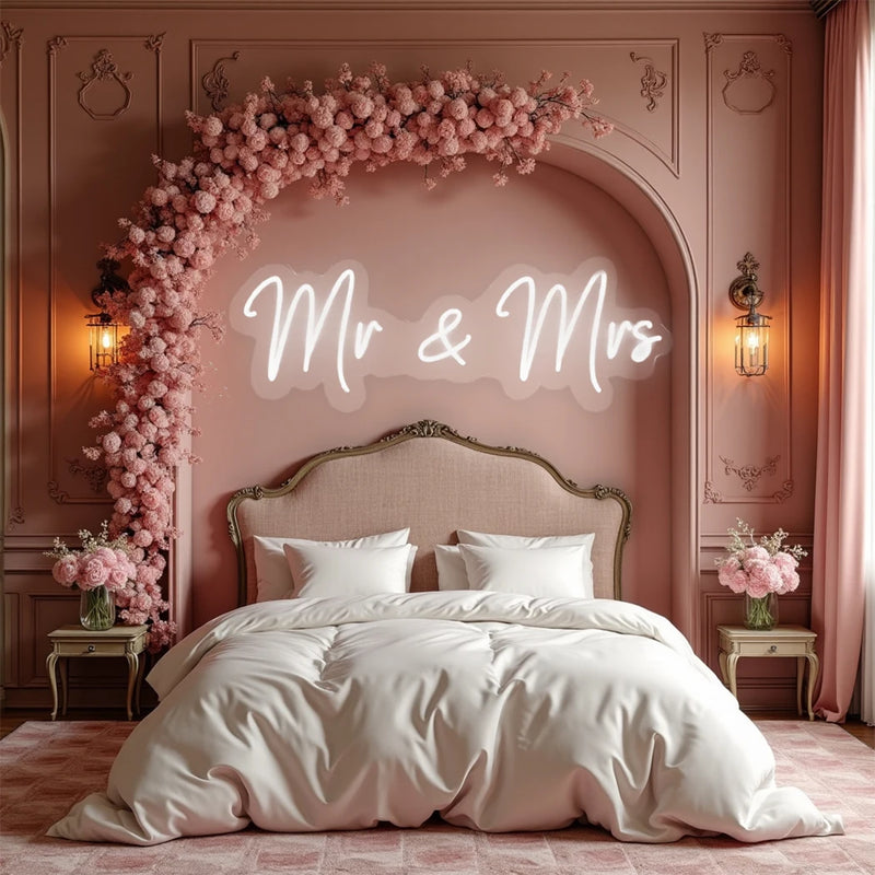 Néon Mariage « Mr & Mrs » Blanc Chaud ou Froid, 40 cm, vue complémentaire 3