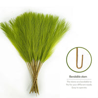 Pampa Artificielle 20 Tiges de 55 cm, Vert, Orange, coloris vert herbe