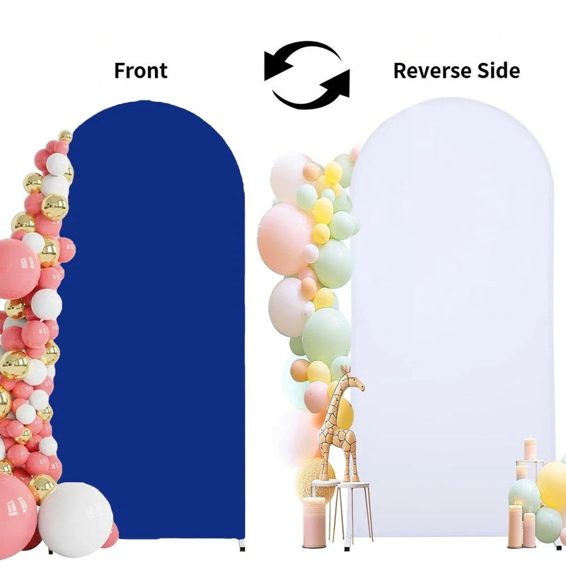 Housse d'Arche de Mariage Double Face en Polyester, coloris bleu marine et blanc