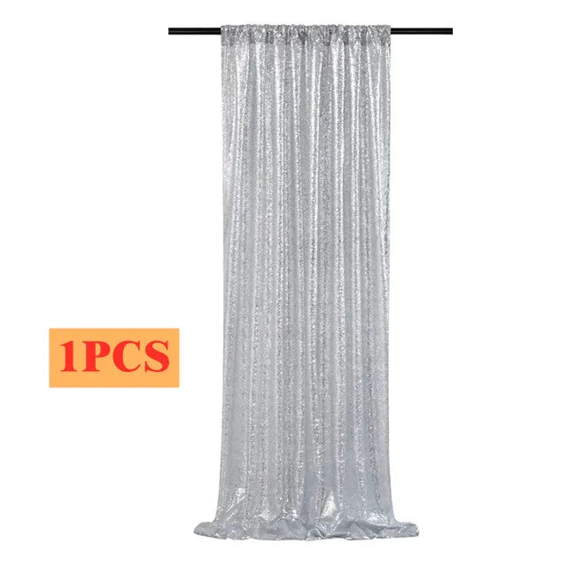 Toile de Fond Mariage à Sequins, Rideau 60 × 240 cm, argenté, 1 panneau