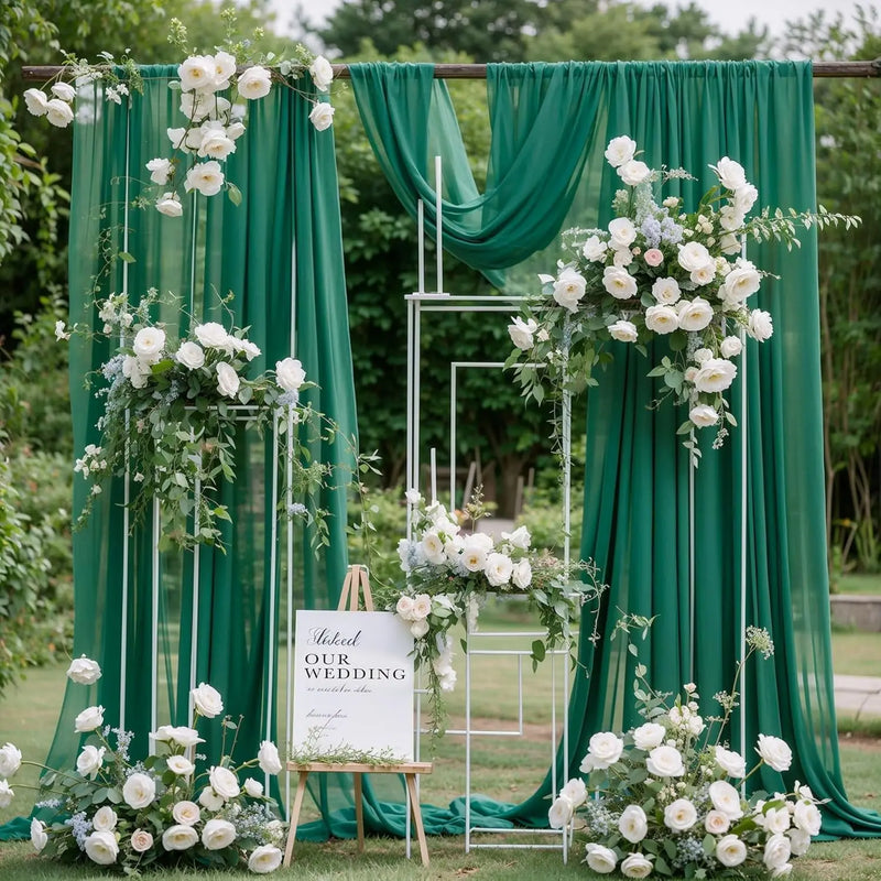 Voilage Arche de Mariage en Mousseline, 70 cm de Large, coloris vert foncé