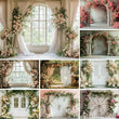 Toile de Fond Florale pour Photocall Mariage, 23 Motifs, 11 Formats