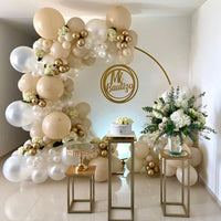 Kit Arche de Ballons Sable, Blanc et Or avec Confettis, vue complémentaire 4