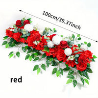 Fleurs pour Arche de Mariage, Guirlande de Roses 100 cm, coloris rouge