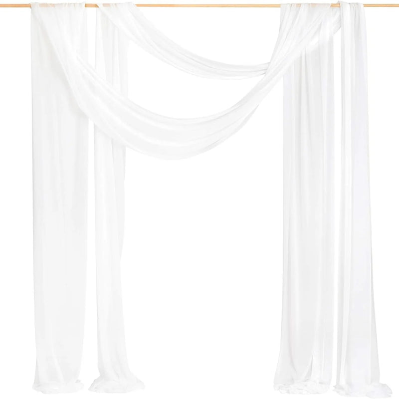 Voilage Mariage pour Arche et Porte en Polyester, coloris blanc