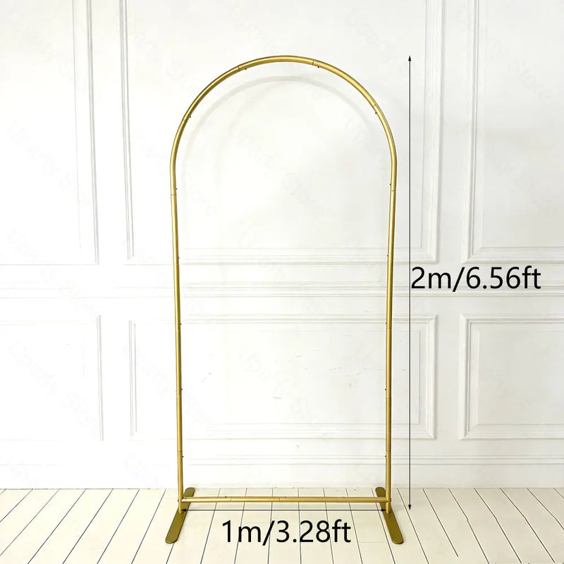 Arche de Mariage Dorée en Aluminium avec Sac de Rangement, 3 Tailles