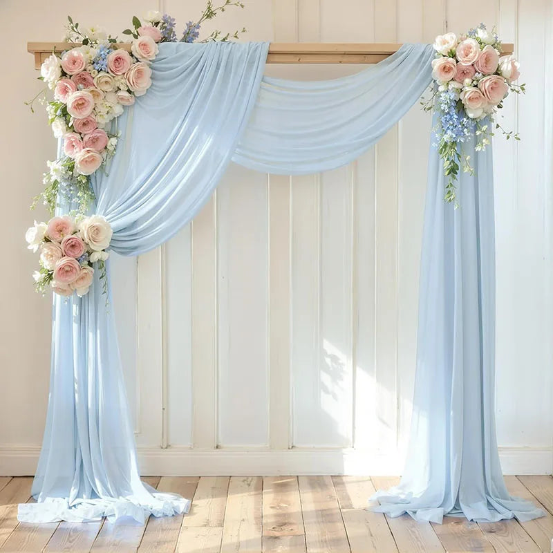 Voilage Arche de Mariage en Mousseline, 70 cm de Large, coloris bleu ciel