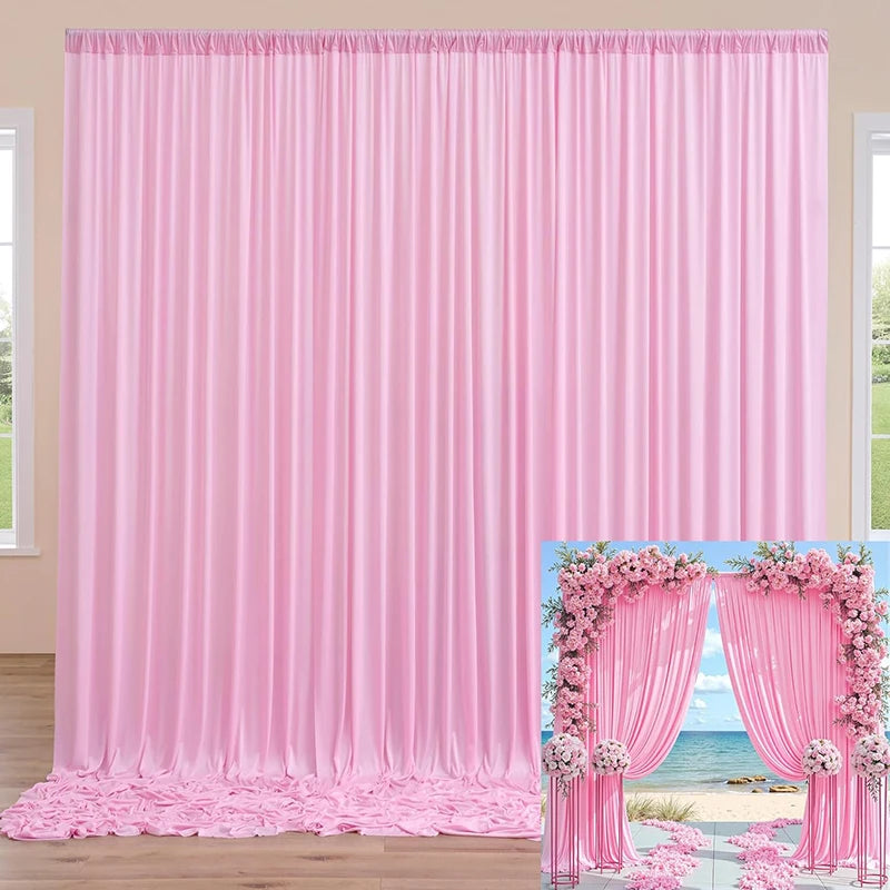 Toile de Fond Mariage Épaisse, Rideau Poche à Tringle, coloris rose