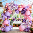 Kit Arche de Ballons Lilas et Rose avec 2 Papillons, 172 Pièces