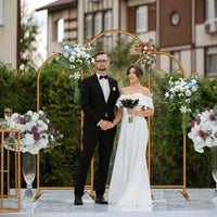 Arche de Mariage Dorée en Métal, à l'Unité ou en Lot de 3 Arches