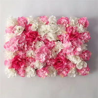 Mur de Fleurs Artificielles, Panneau de Roses Fuchsia 40 × 60 cm, 3 Coloris