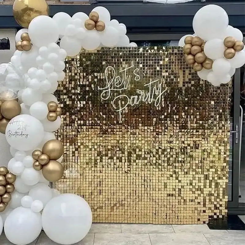 Mur de Paillettes pour Photocall Mariage, coloris doré clair