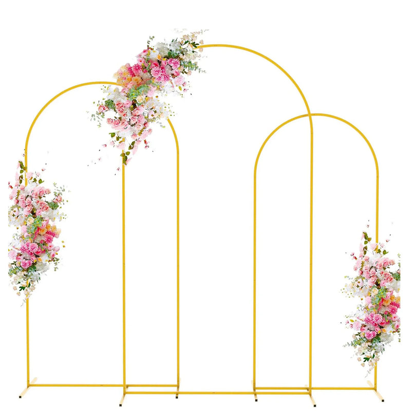 Arche de Mariage Dorée à Sommet Arrondi, 80 × 180 à 120 × 220 cm