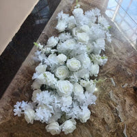Fleurs pour Arche de Mariage, Rangée Florale 60, 100 ou 200 cm, coloris blanc